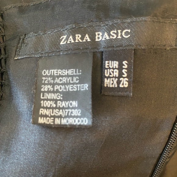 Zara Black Strapless Cocktail Dress Ruffled Belted Smocked Back Size Small - Picture 5 of 5